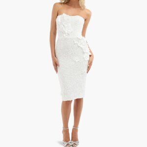 Helsi - Liliana Sequin Floral Appliqué Strapless Cocktail Dress